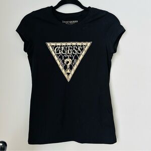 Guess Rhinestone Logo Tshirt